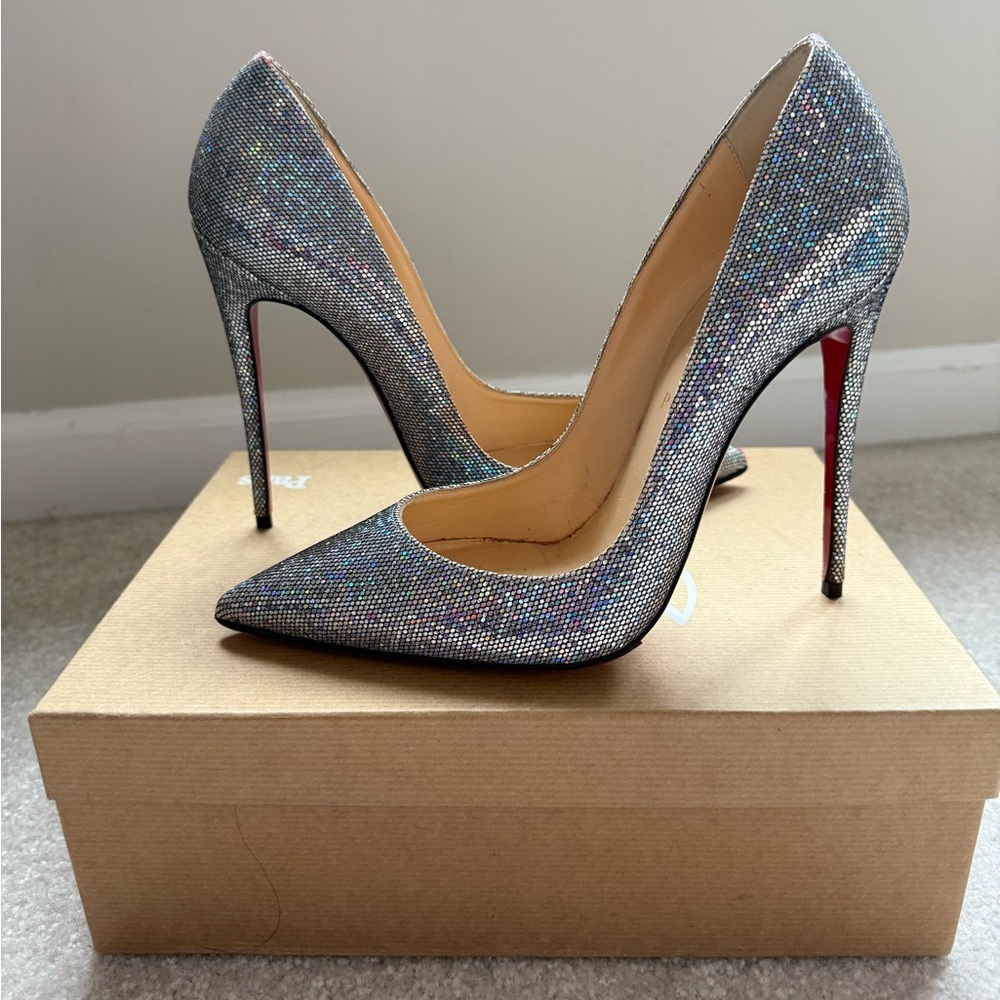 CHRISTIAN LOUBOUTIN 
Glitter So Kate 120 Pumps sz 39.5 Disco Ball Multicolor